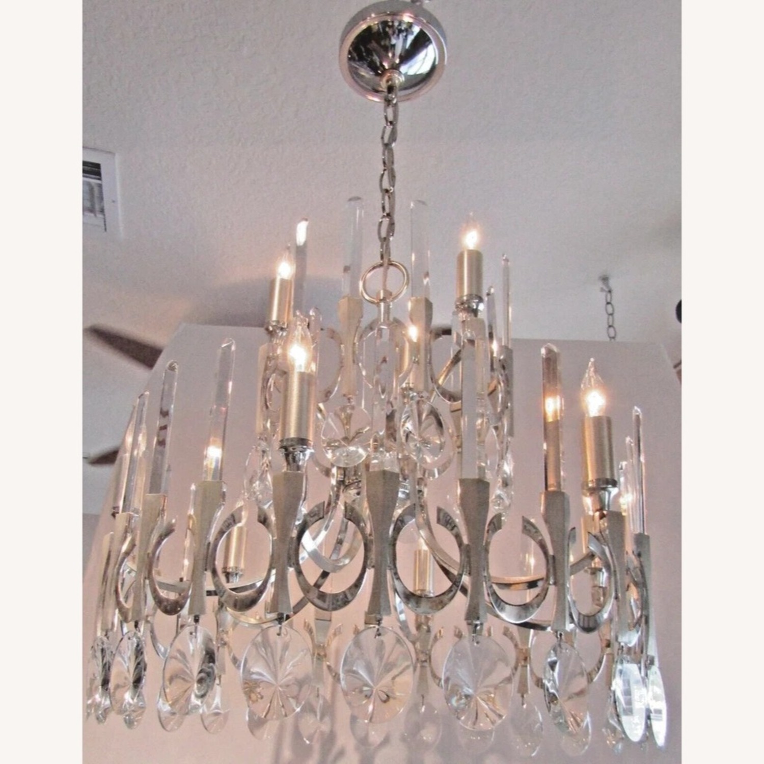 Sciolari Two Tiered Crystal Chandelier 1960's MCM - image-3