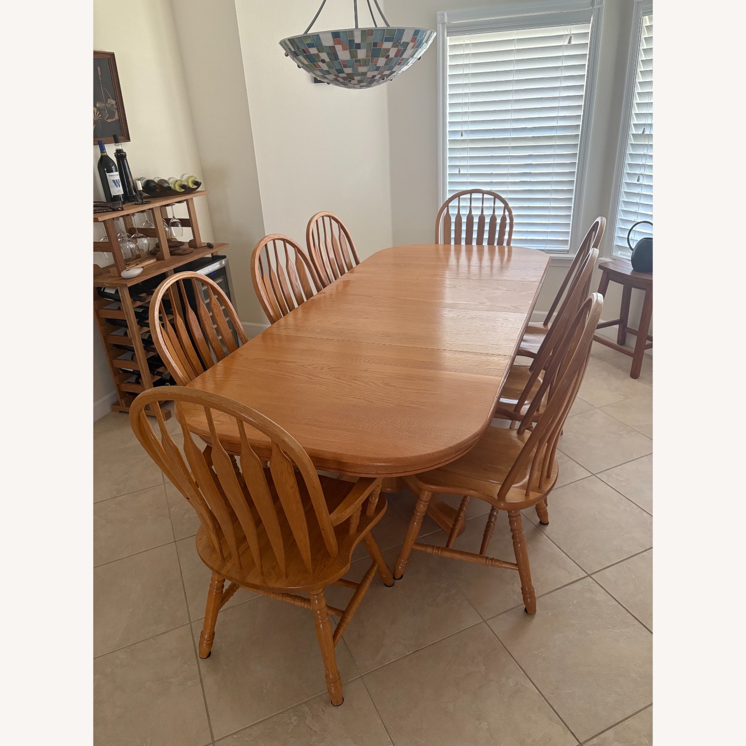 Winners Only Solid Oak Dining Table with 8 Chairs - image-1