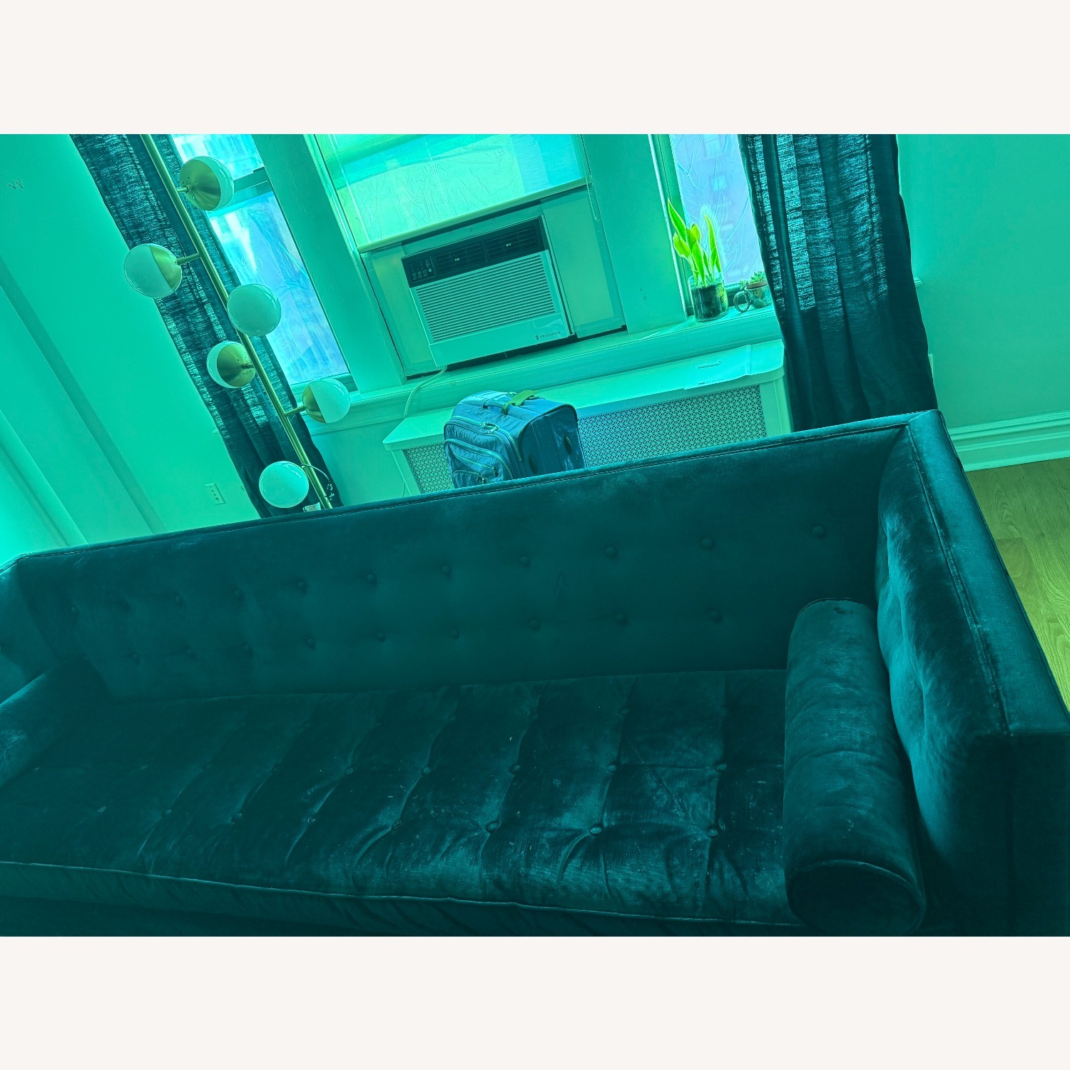 Jonathan Adler Blue Velvet Lambert Sofa - image-3