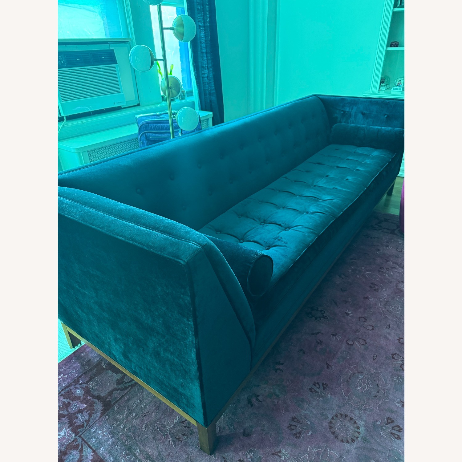 Jonathan Adler Blue Velvet Lambert Sofa - image-2