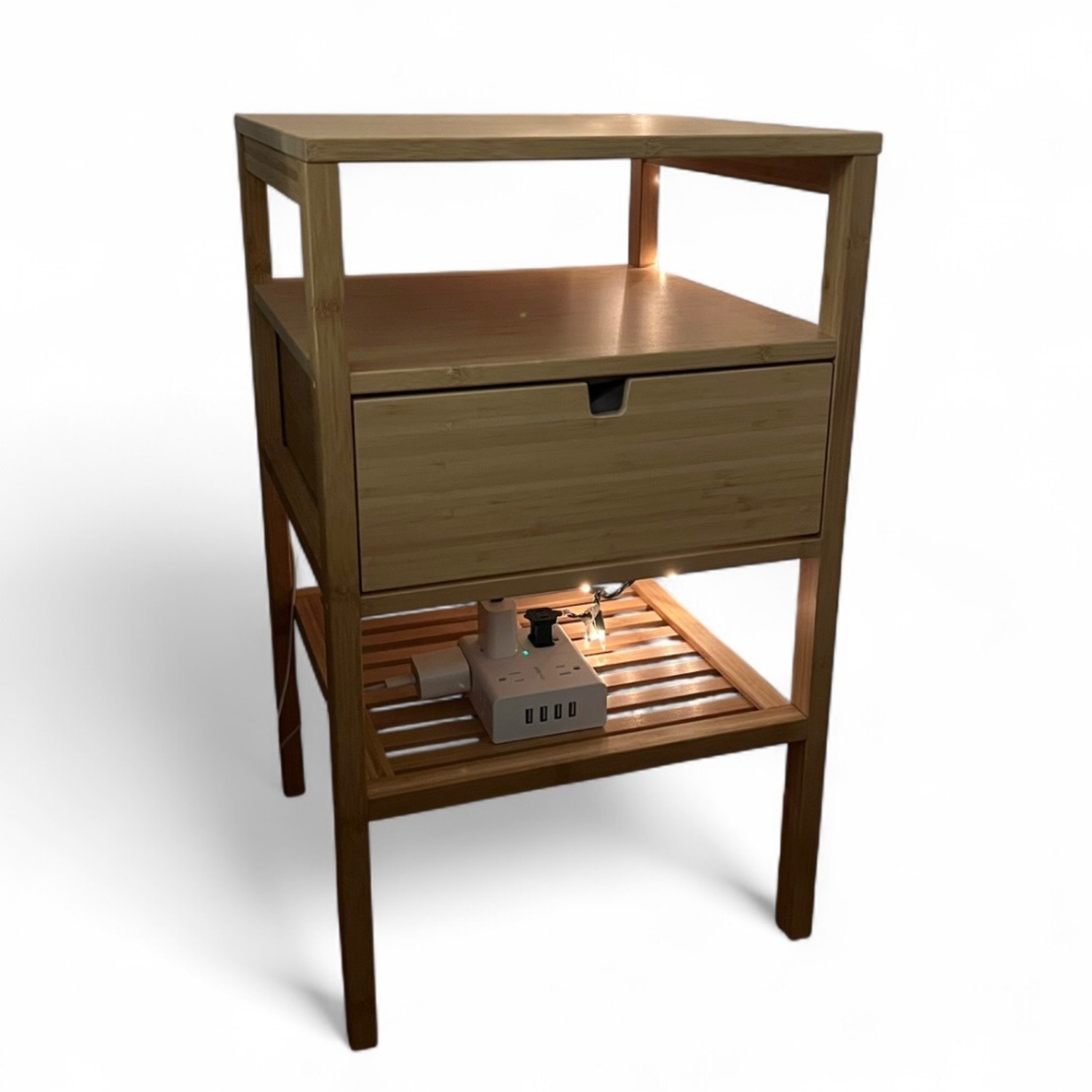 IKEA NORDKISA Bamboo Side Table Nightstand - image-2