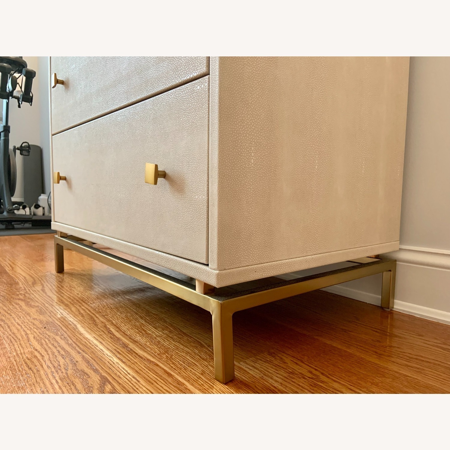 CB2 Ivory Shagreen Embossed Tall Chest - image-3