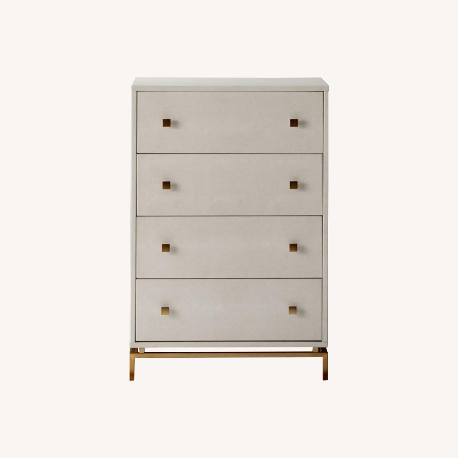 CB2 Ivory Shagreen Embossed Tall Chest - image-0