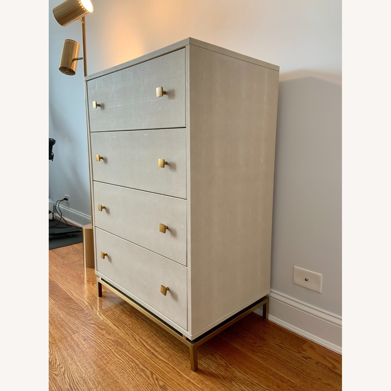 CB2 Ivory Shagreen Embossed Tall Chest - image-4