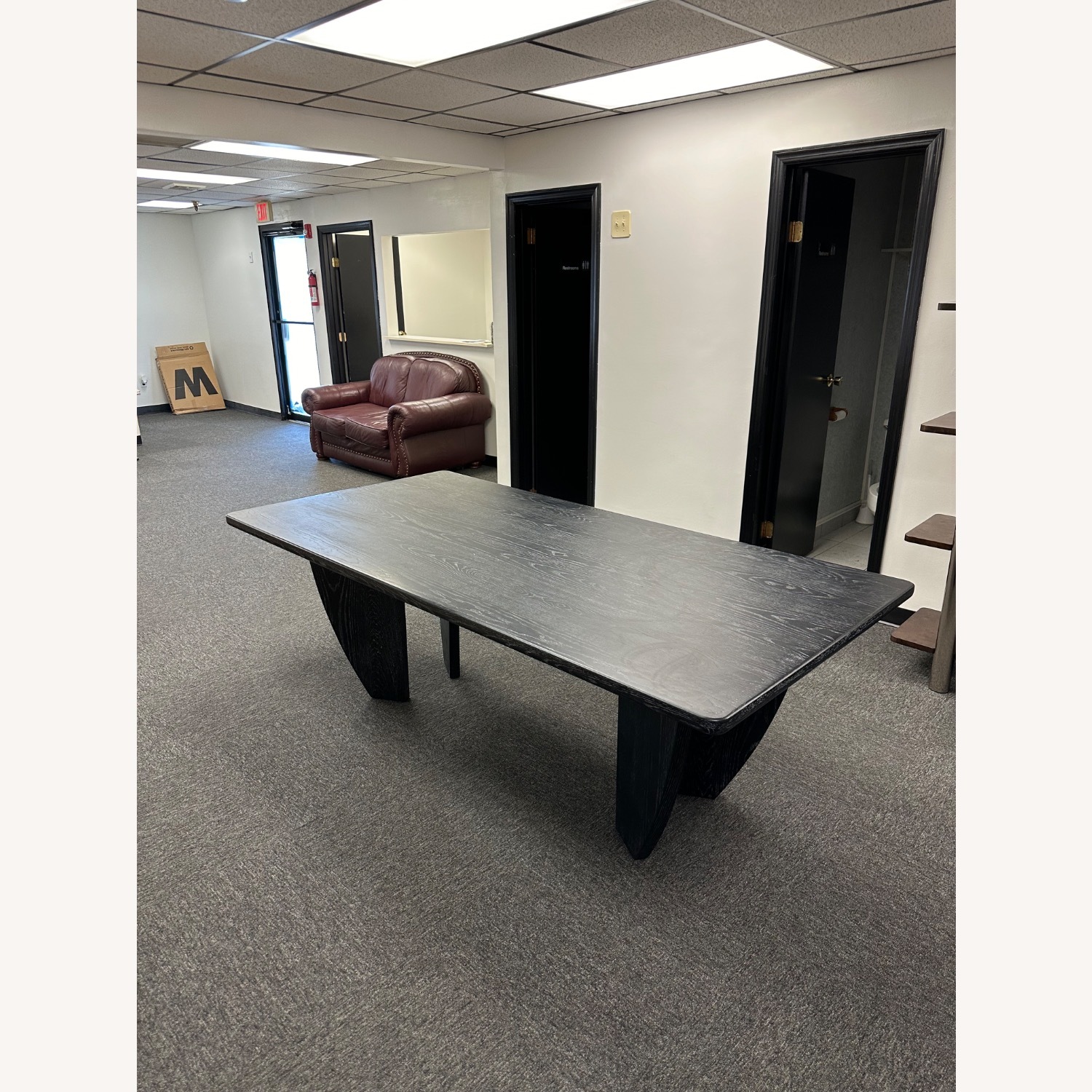 CB2 Dunn 84" Rectangular Black Ash Wood Dining Table - image-1