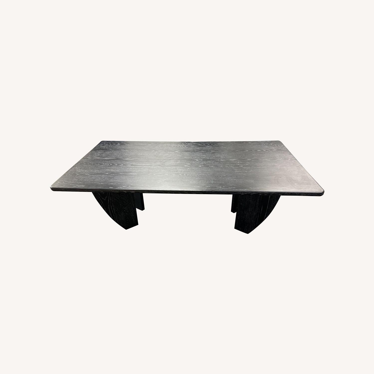 CB2 Dunn 84" Rectangular Black Ash Wood Dining Table - image-0