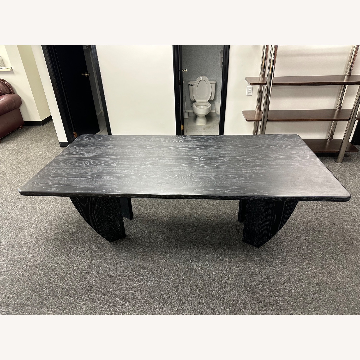CB2 Dunn 84" Rectangular Black Ash Wood Dining Table - image-2