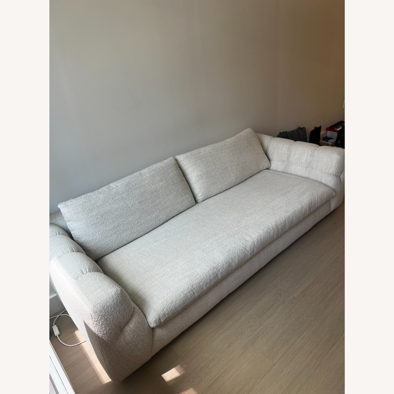 Crate & Barrel Boucle Sofa 96" - image-1