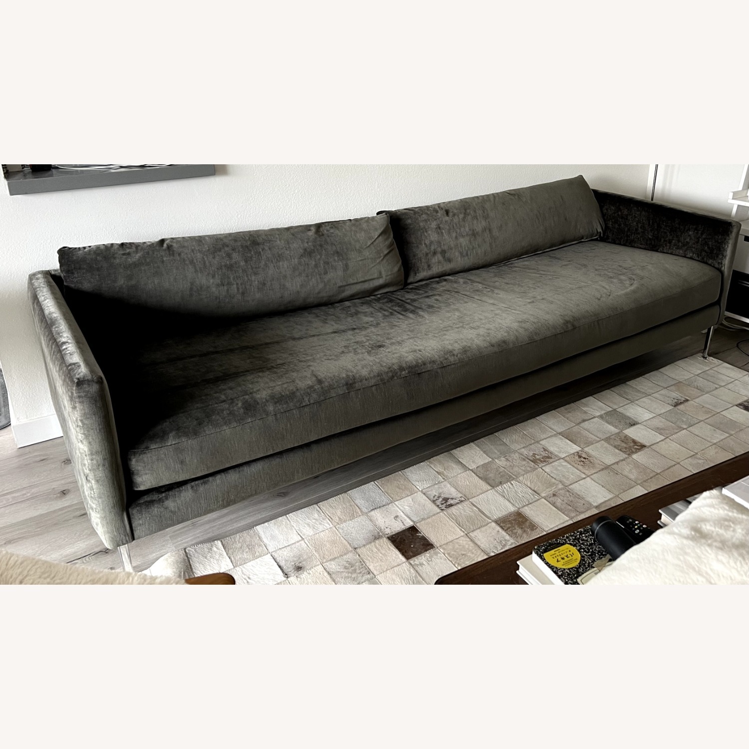 CB2 Midtown Sofa Milan Sky Grey Custom Fabric - image-3