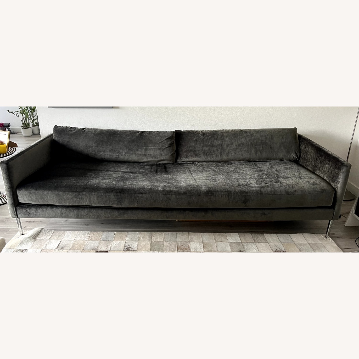 CB2 Midtown Sofa Milan Sky Grey Custom Fabric - image-6