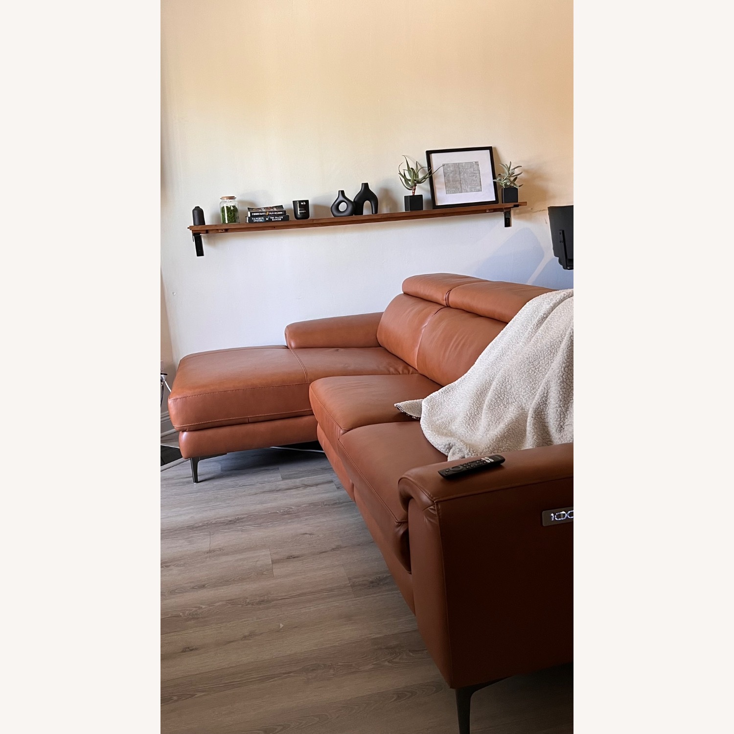 Bergamo Power Motion 116” Cognac Recliner & Chaise - image-2