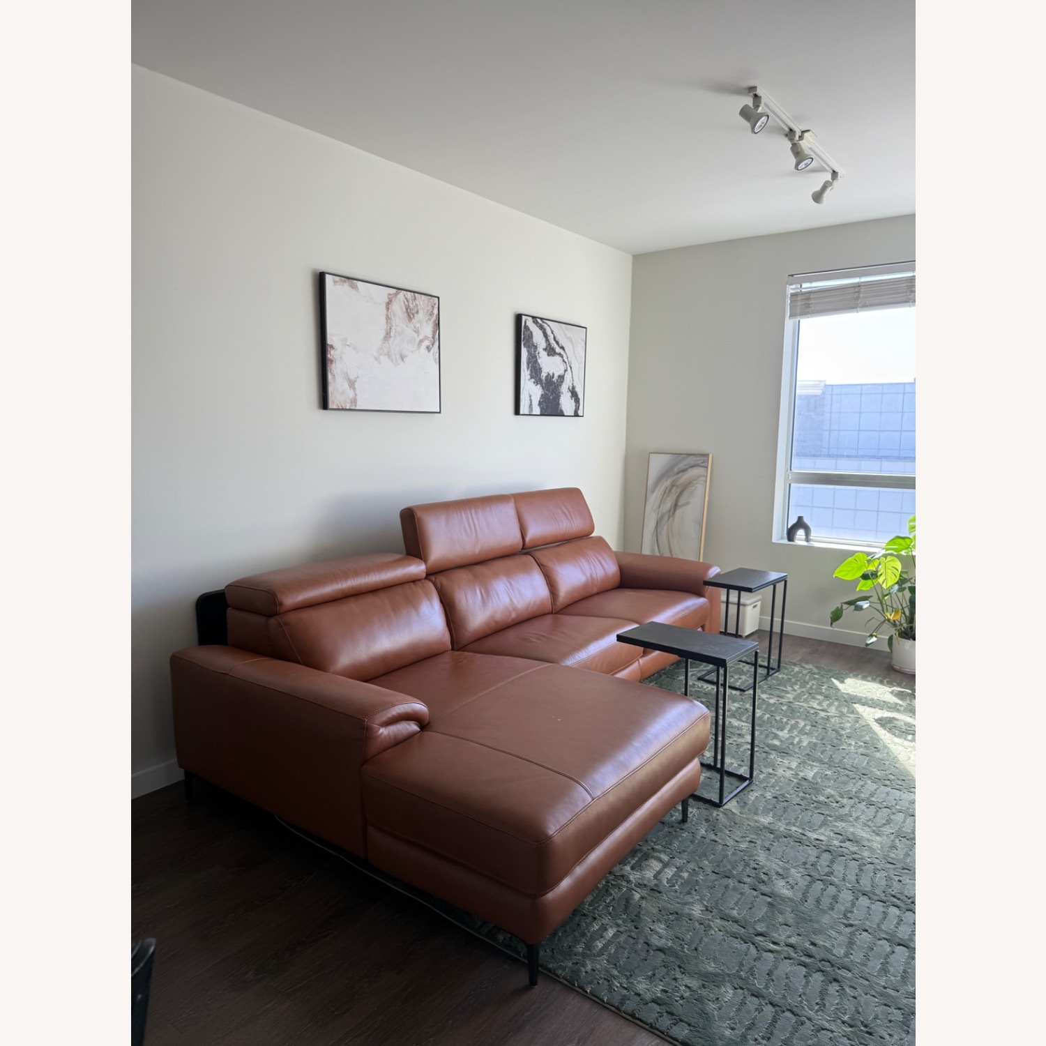 Bergamo Power Motion 116” Cognac Recliner & Chaise - image-1