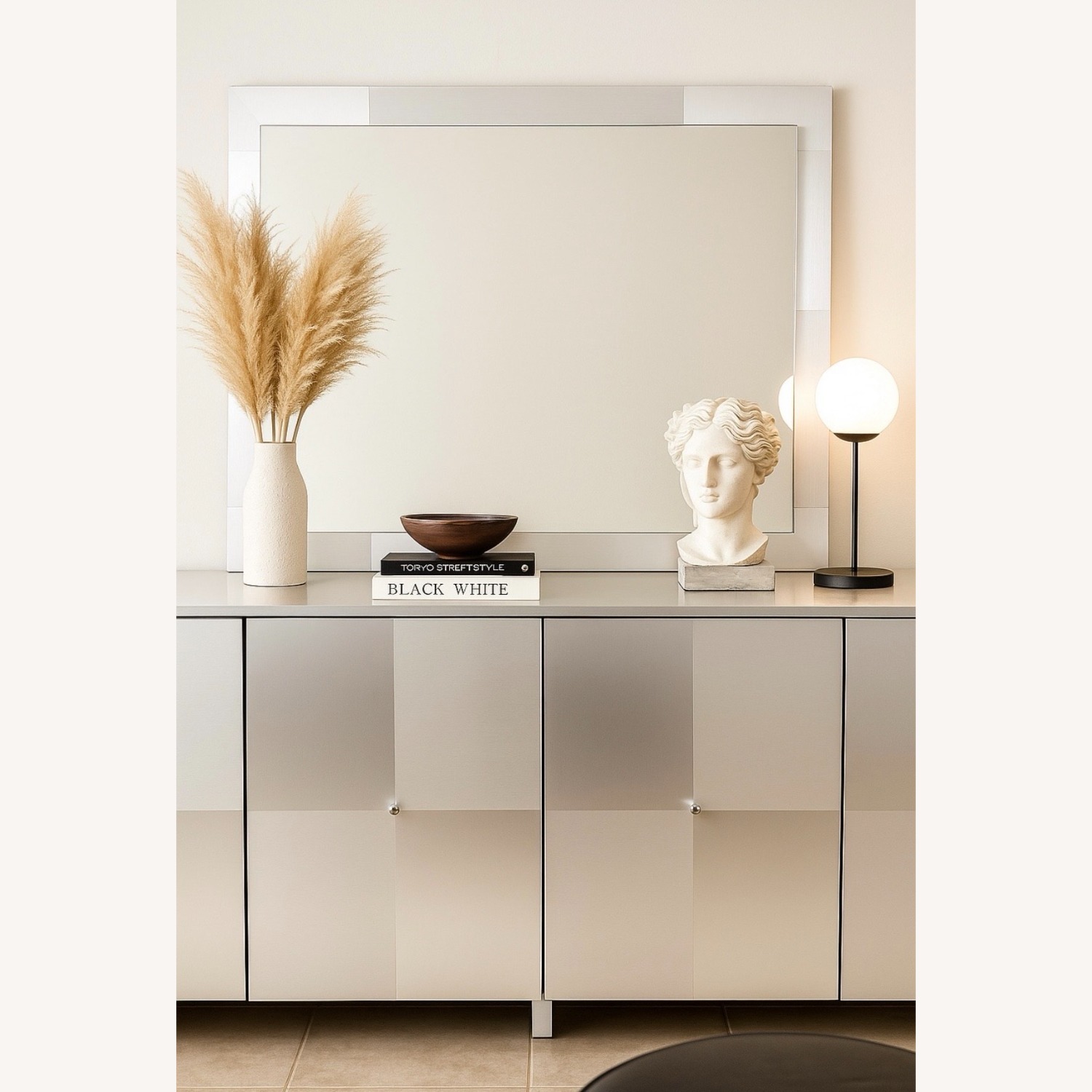 Contemporary Moern Satin Chrome Credenza - image-2