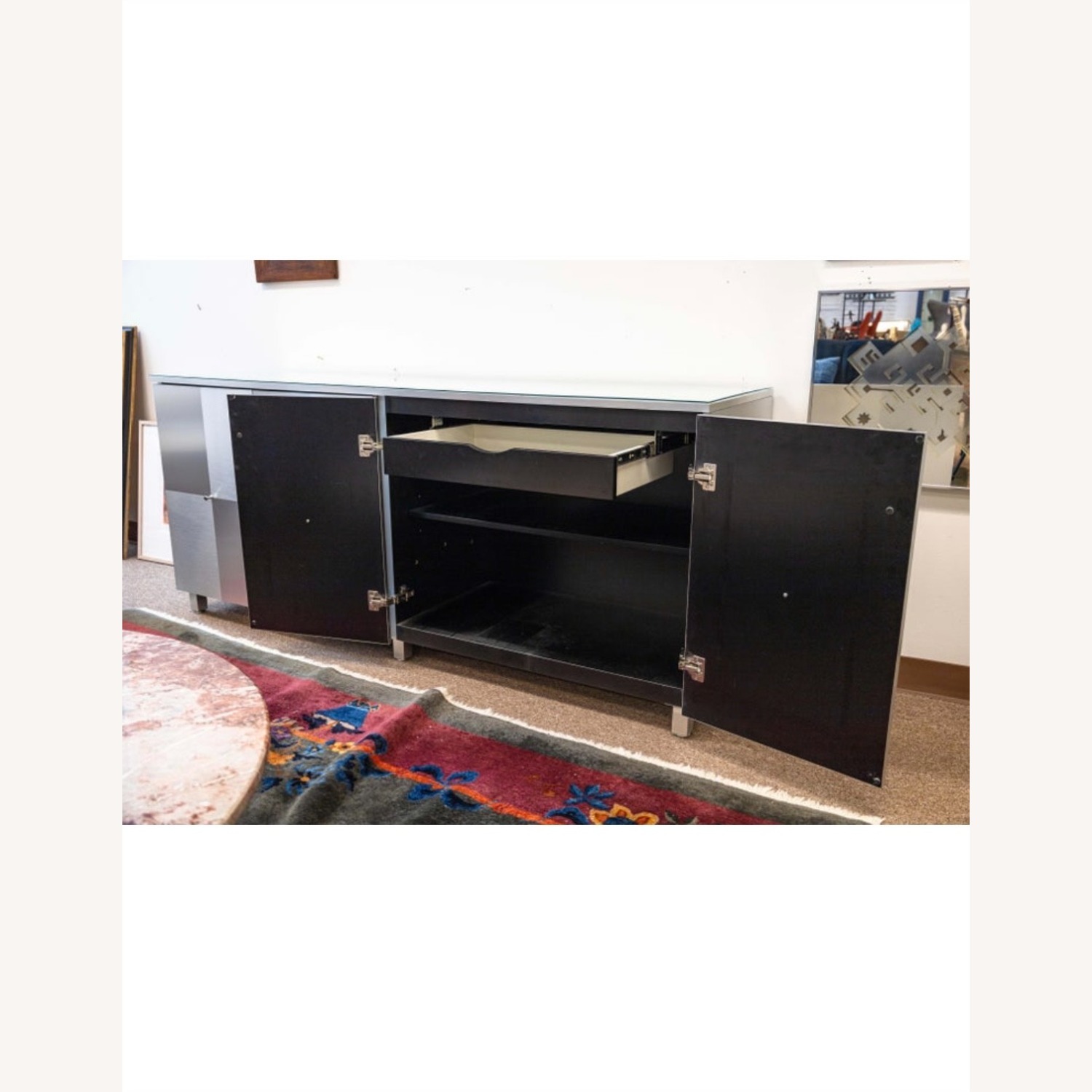 Contemporary Moern Satin Chrome Credenza - image-5