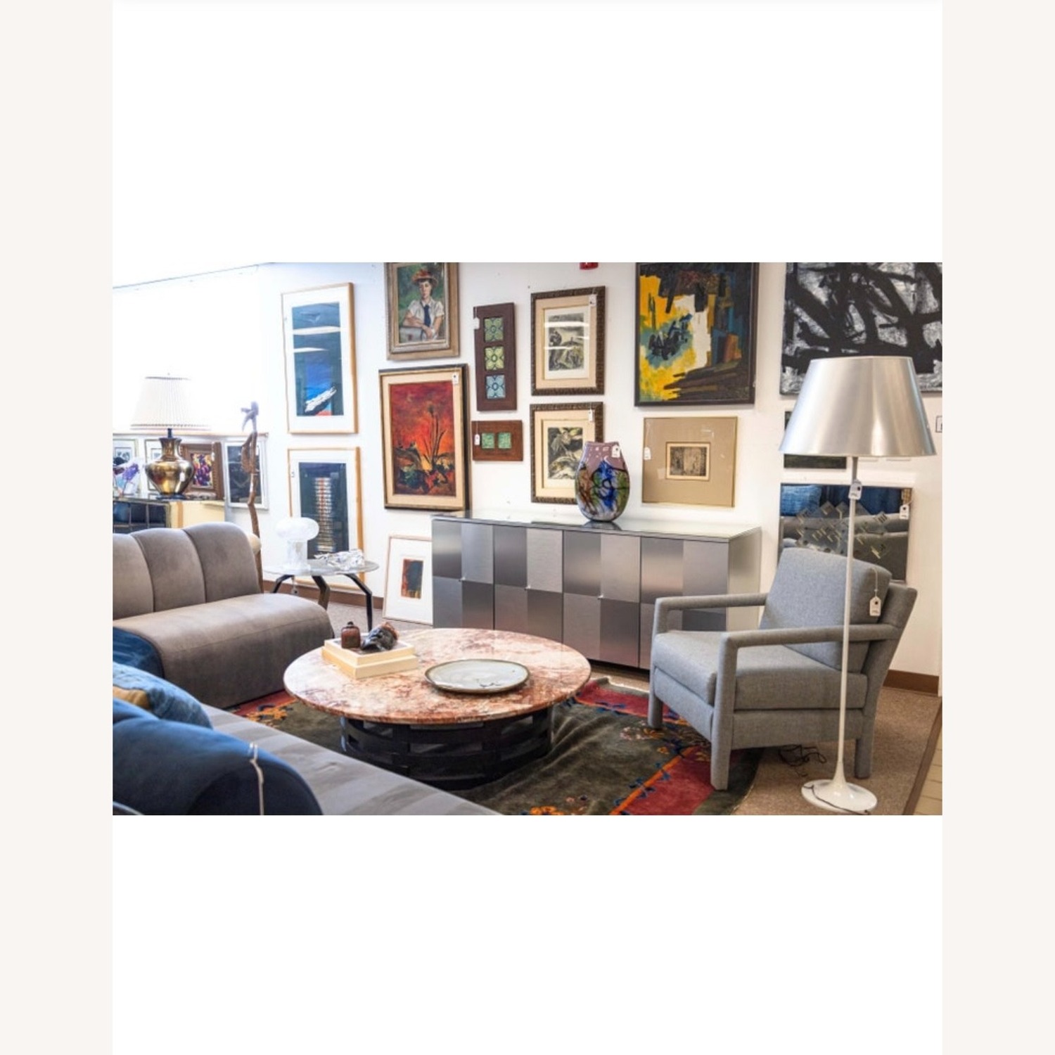 Contemporary Moern Satin Chrome Credenza - image-3