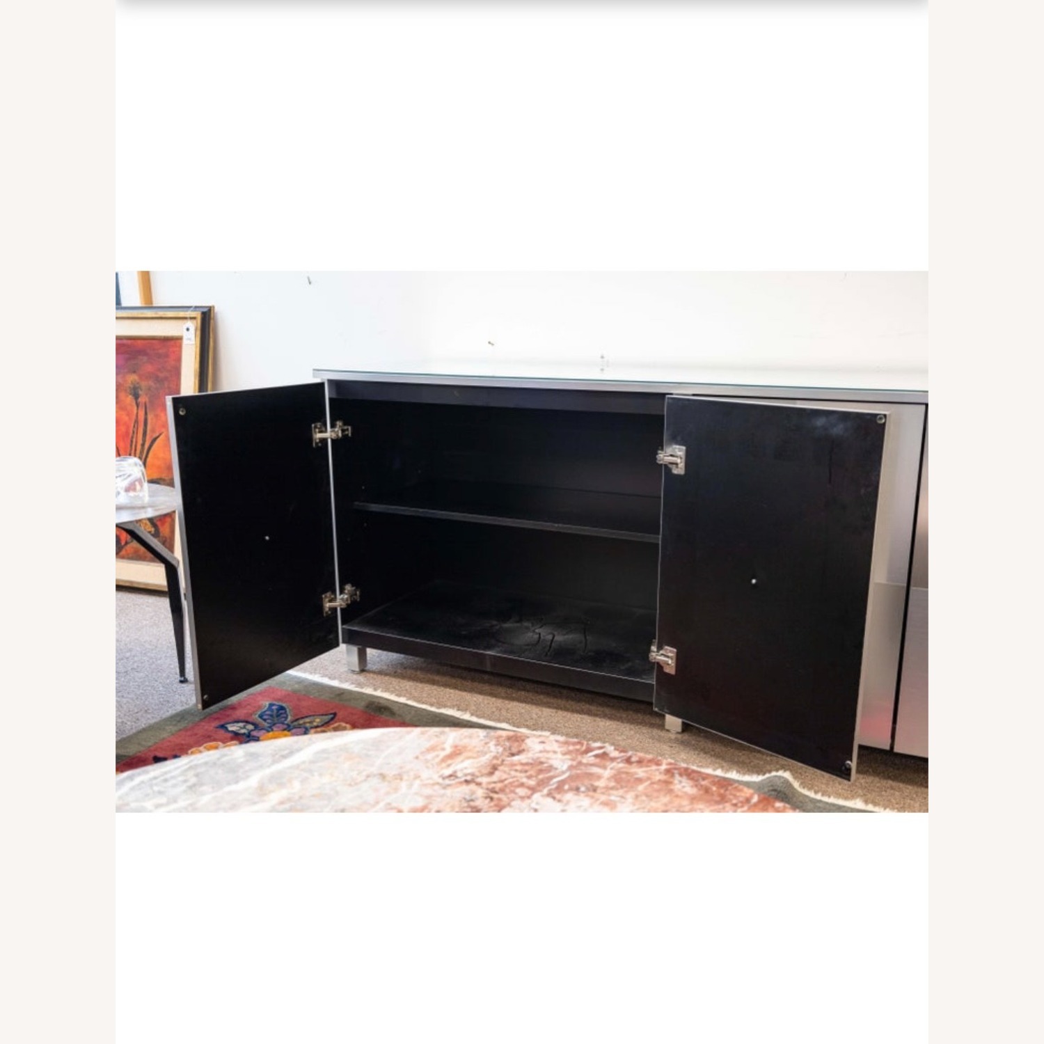 Contemporary Moern Satin Chrome Credenza - image-7