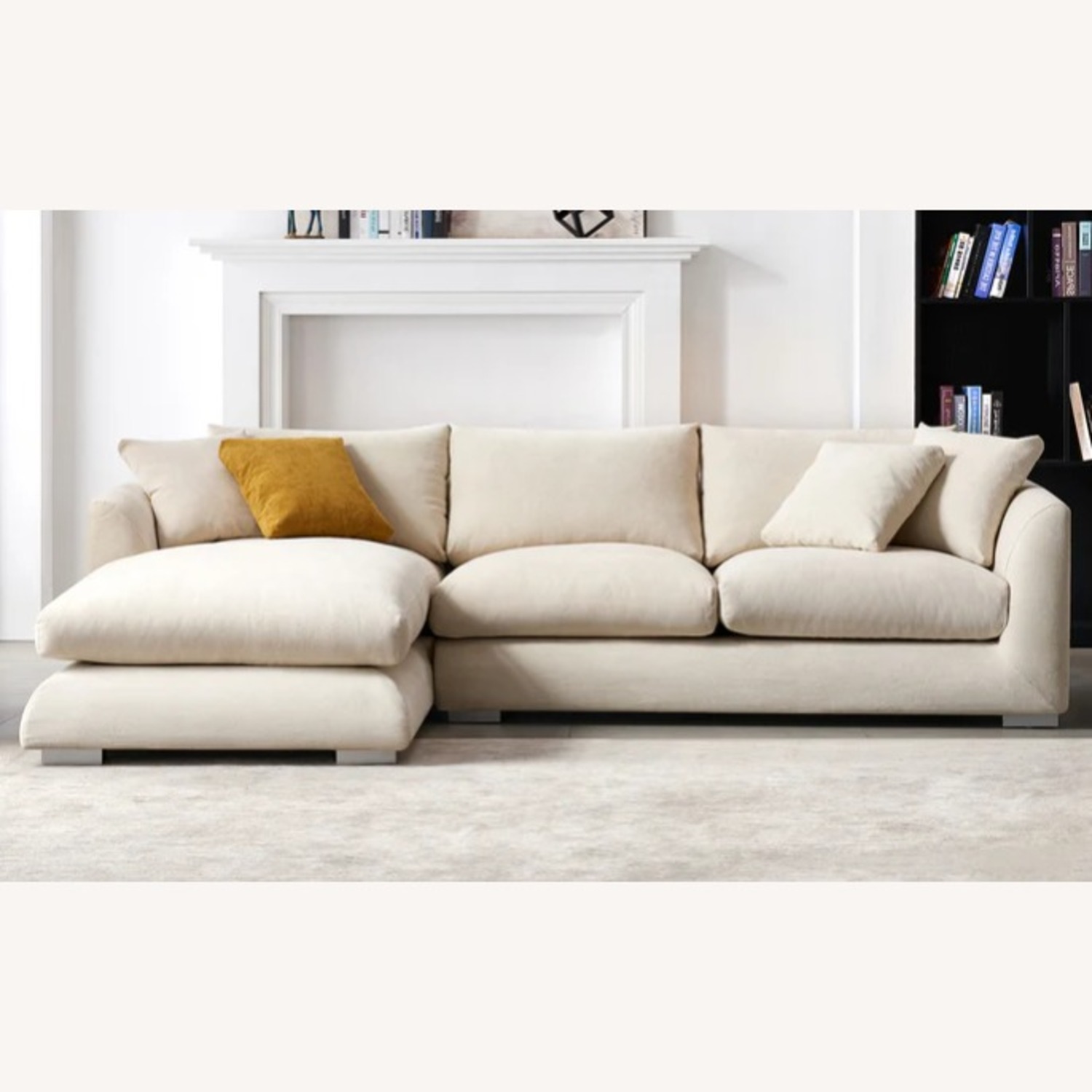 Valyou Feathered L-Shaped Sofa w Chaise Lounge - image-5