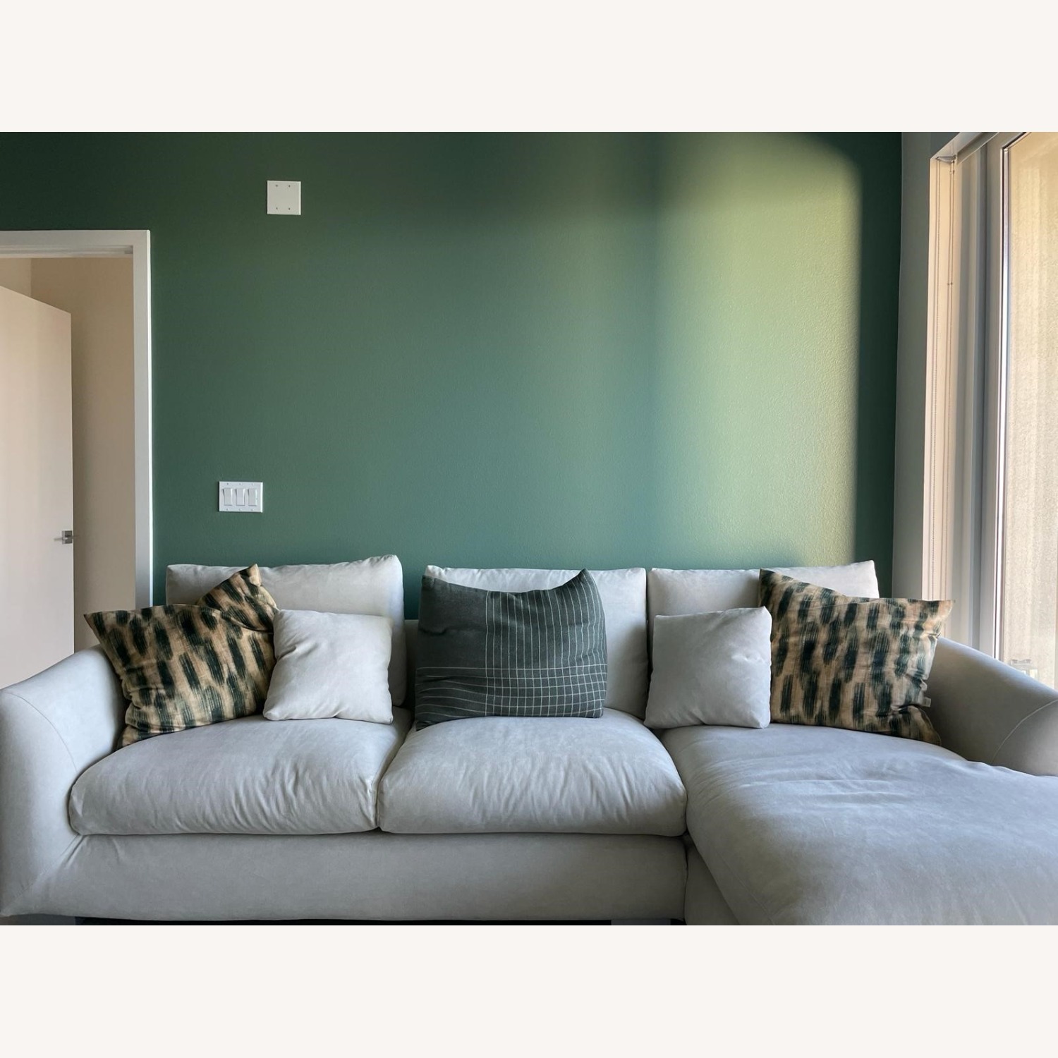 Valyou Feathered L-Shaped Sofa w Chaise Lounge - image-1