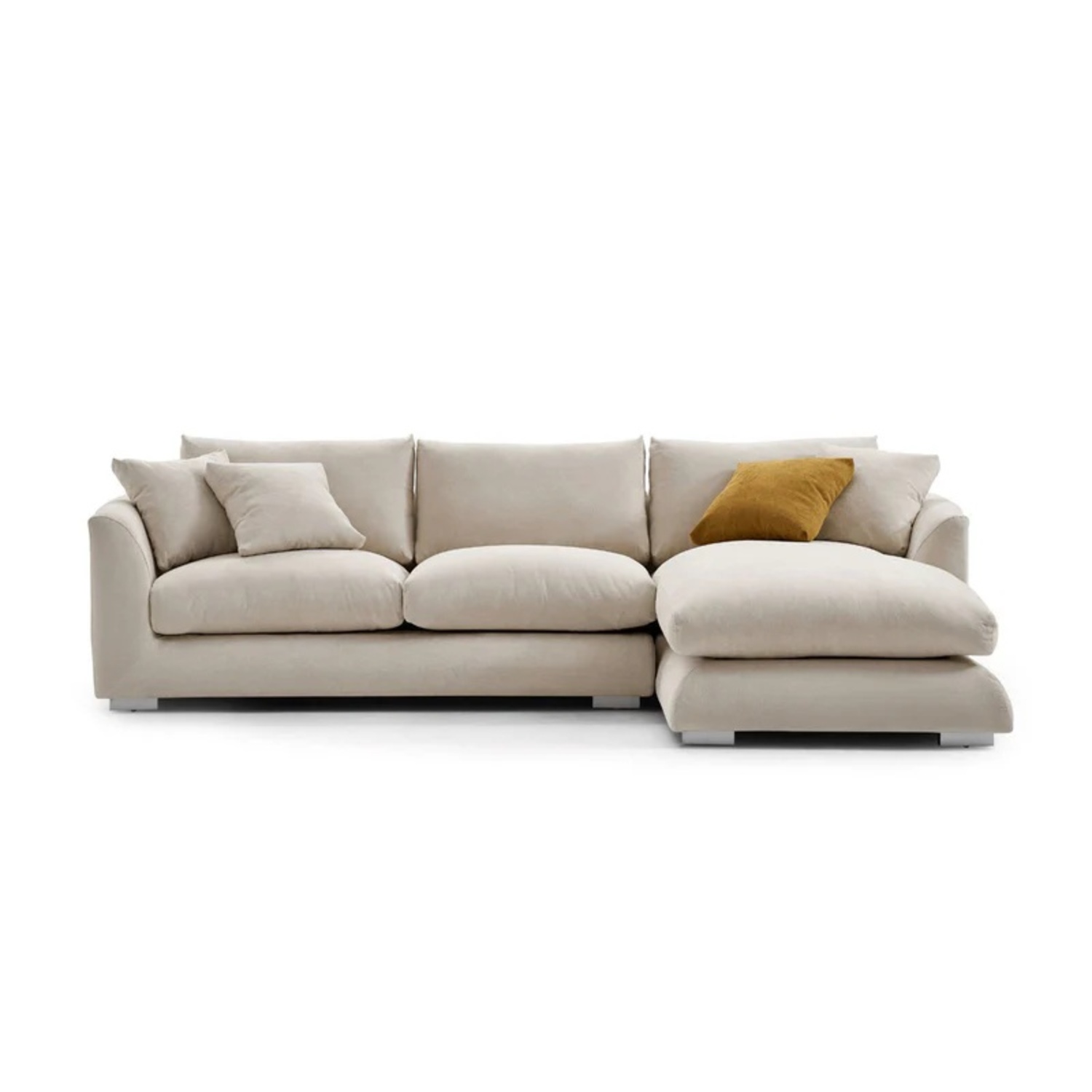 Valyou Feathered L-Shaped Sofa w Chaise Lounge - image-7