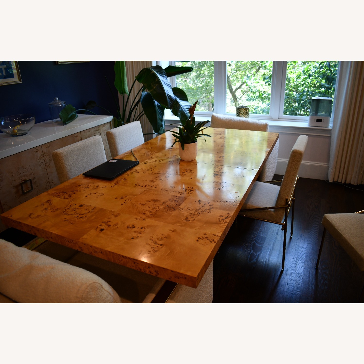 Jonathan Adler Bond Burl Wood Table w Leaf