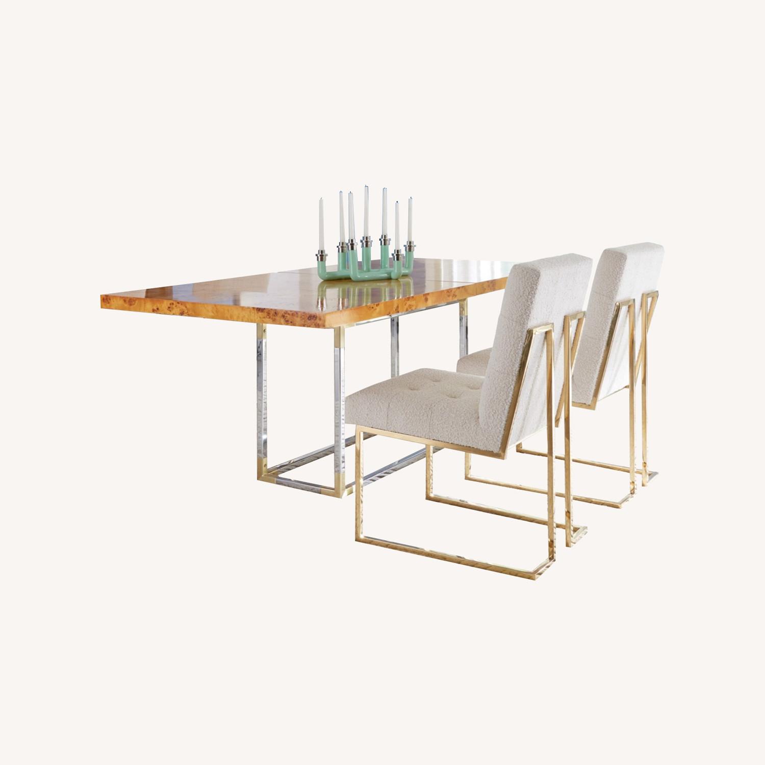 Jonathan Adler Bond Burl Wood Table w Leaf