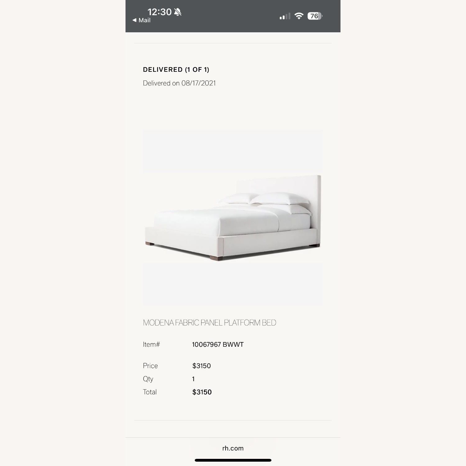 Restoration Hardware Modena Fabric Platform Bed - image-4