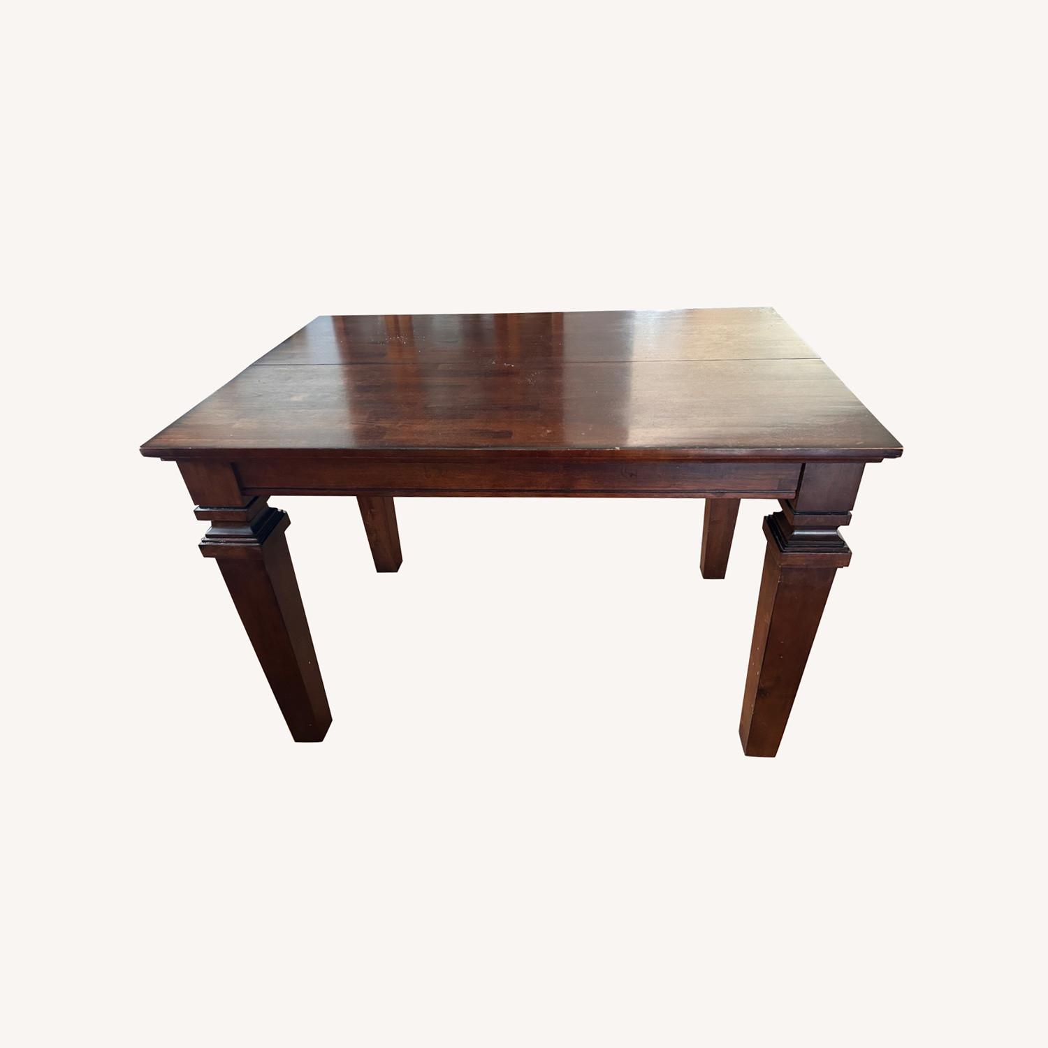 Dark Wood Expandable High Dining Table - image-0