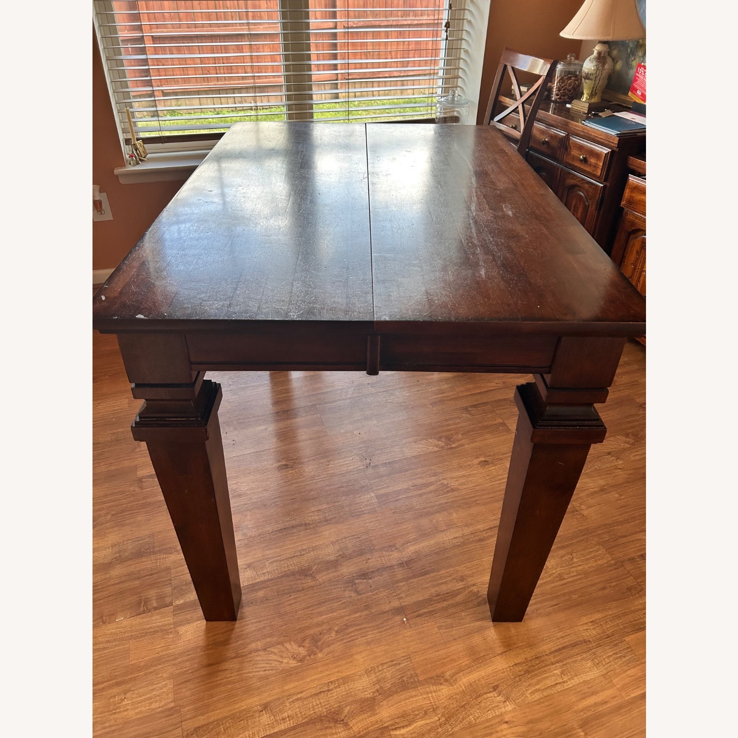 Dark Wood Expandable High Dining Table - image-3