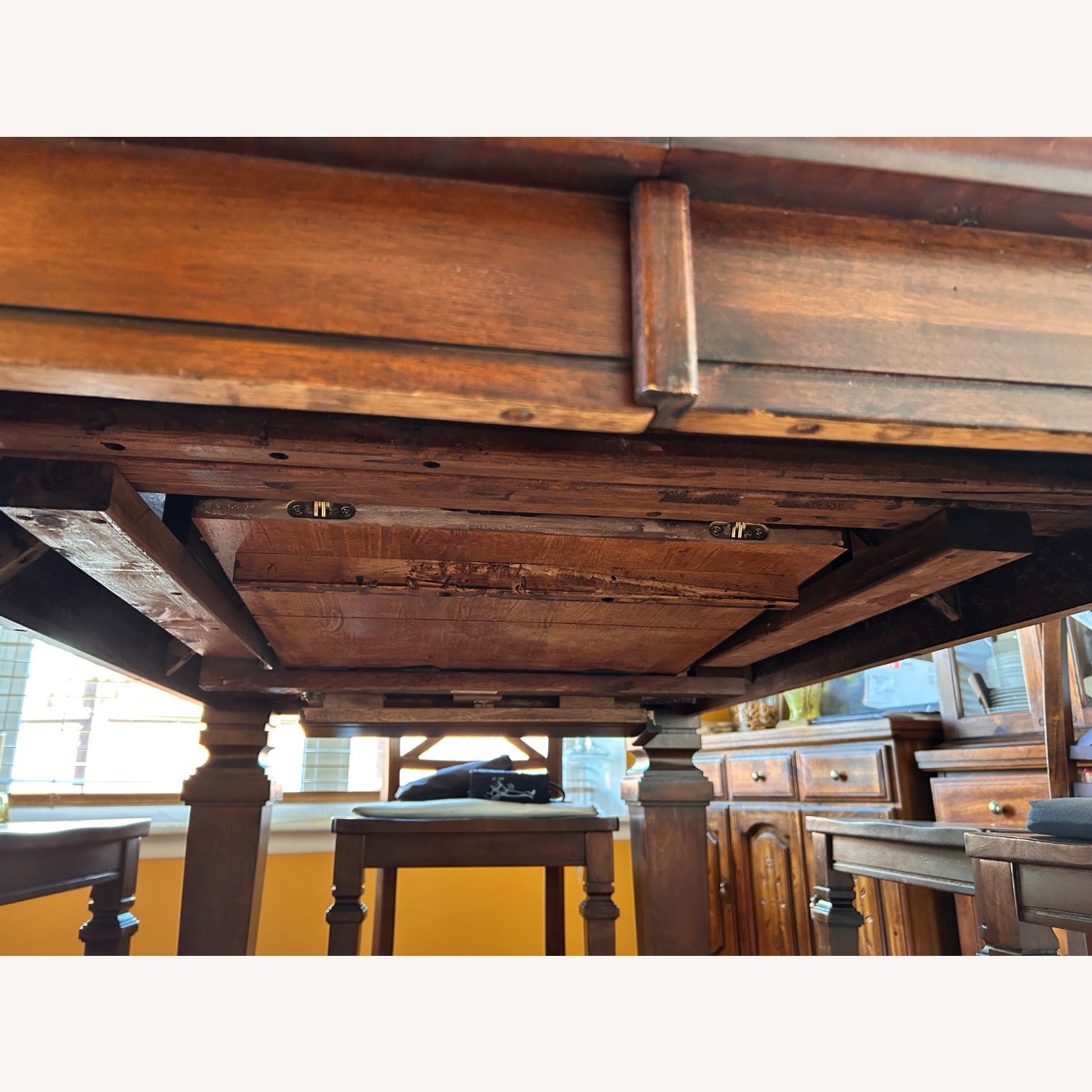 Dark Wood Expandable High Dining Table - image-5