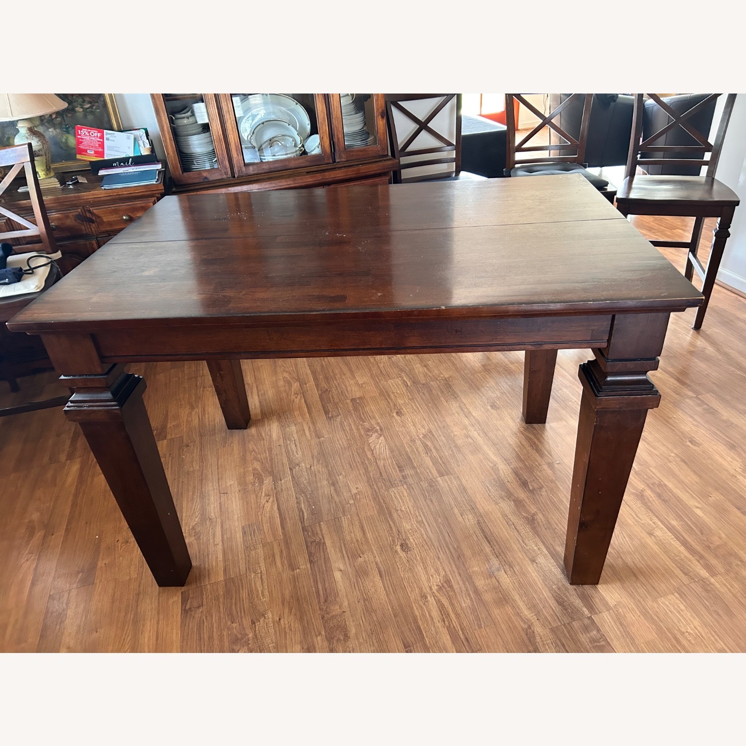 Dark Wood Expandable High Dining Table - image-6