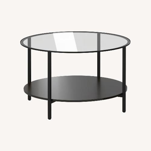 Ikea Strind White Glass Coffee Table - AptDeco