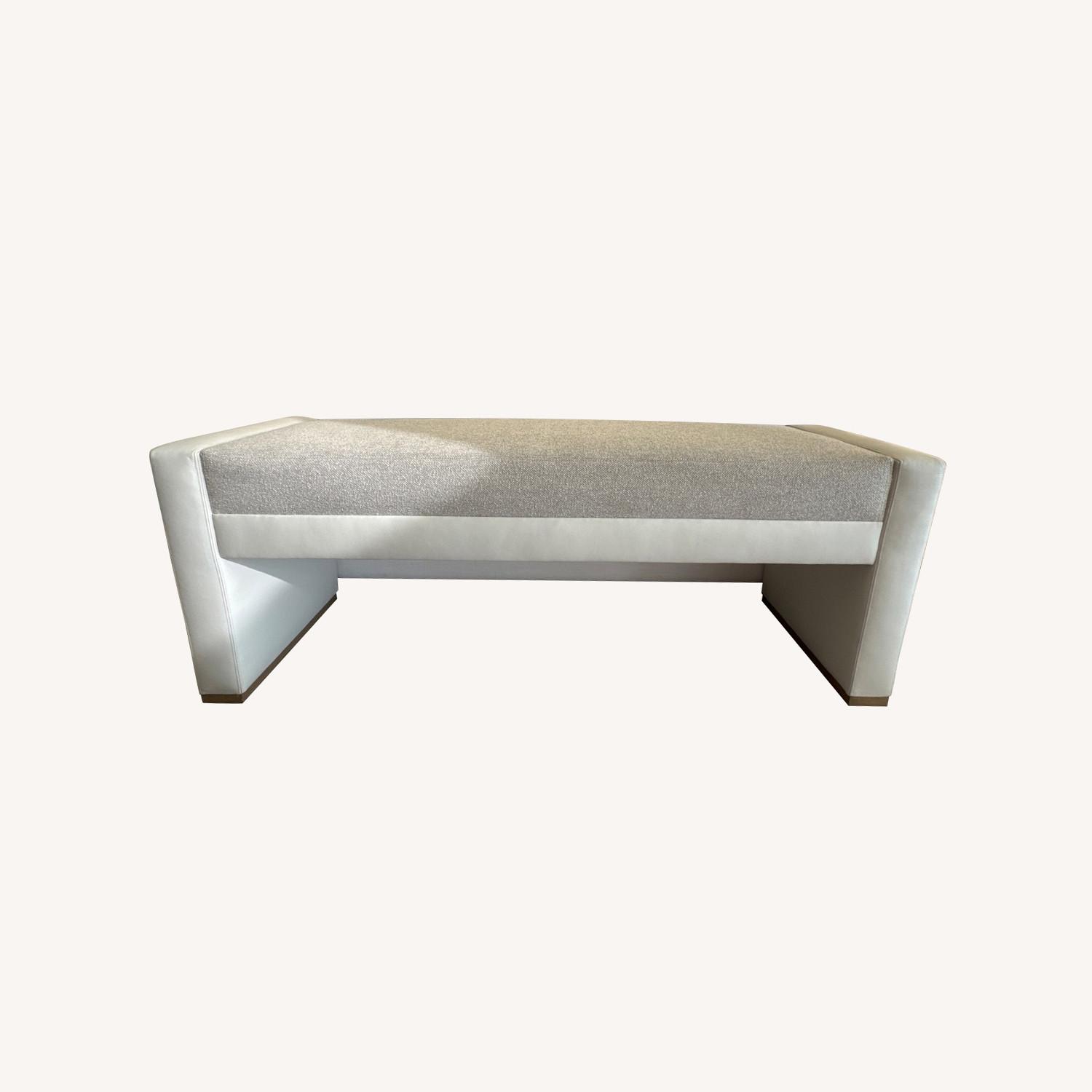 Grevstad Leather and Fabric Bench - image-0