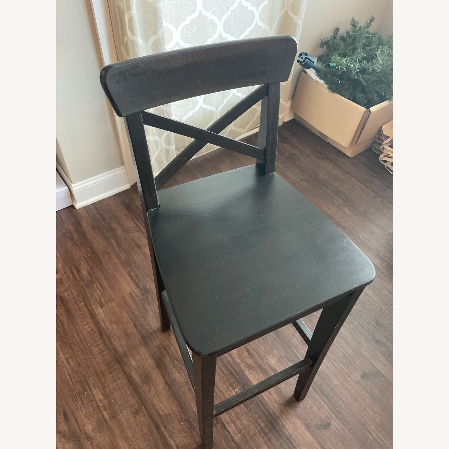 IKEA Dark Brown Bar Stools with Backrests - image-2