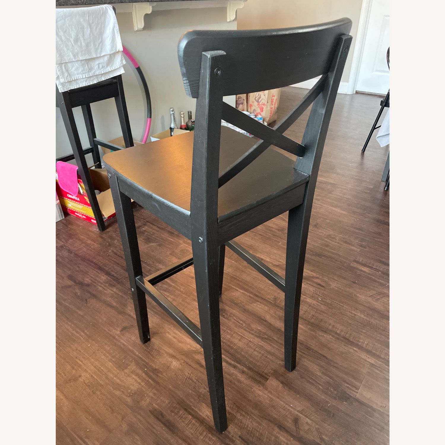 IKEA Dark Brown Bar Stools with Backrests - image-3