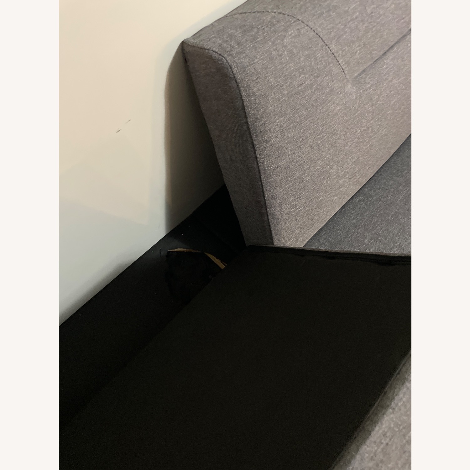 Dark Grey 2 Seat Sleeper Sofa with Side Arms - image-3