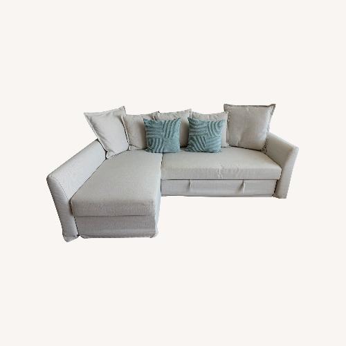 Used IKEA Holmsund L-Shaped Beige Sleeper Sectional Sofa for sale on AptDeco