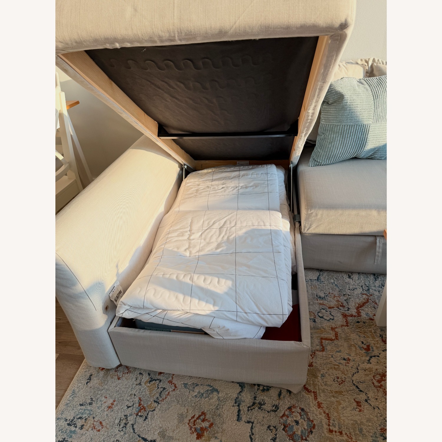 IKEA Holmsund L-Shaped Beige Sleeper Sectional Sofa - image-4