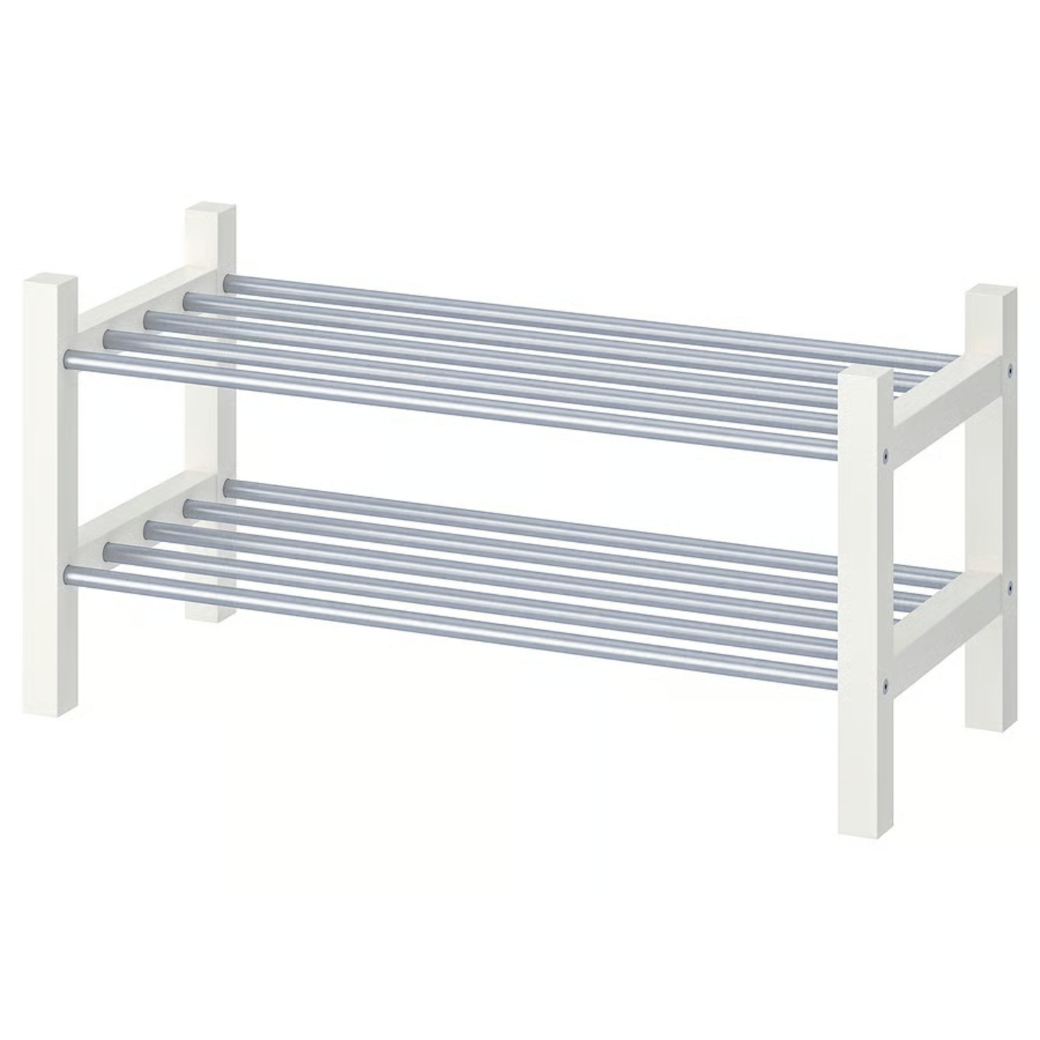 IKEA TJUSIG 3-Piece White Shoe Rack Set - image-4