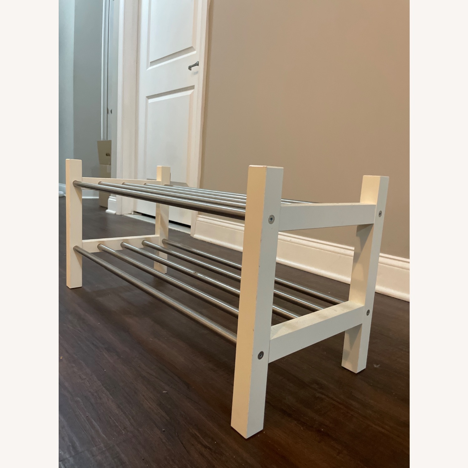 IKEA TJUSIG 3-Piece White Shoe Rack Set AptDeco