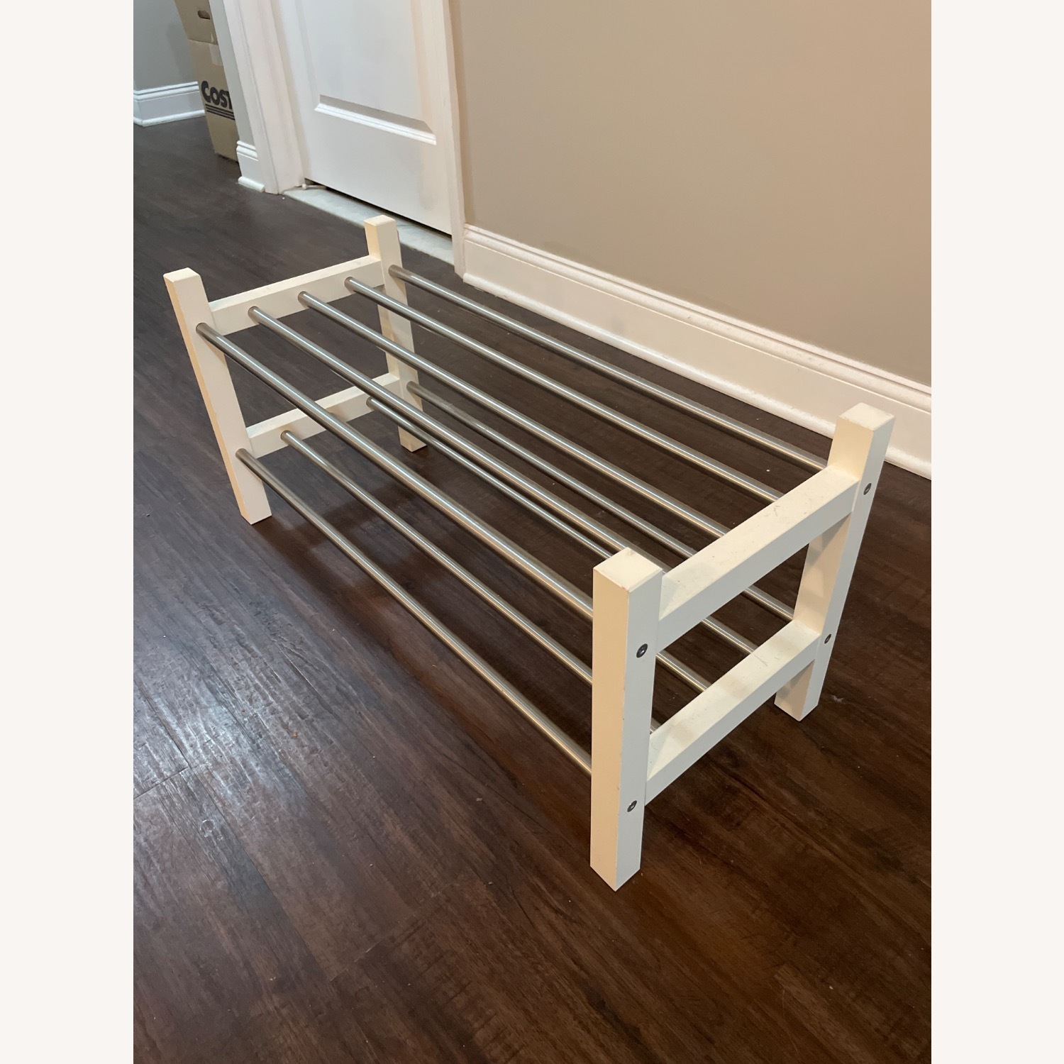 IKEA TJUSIG 3-Piece White Shoe Rack Set - image-1