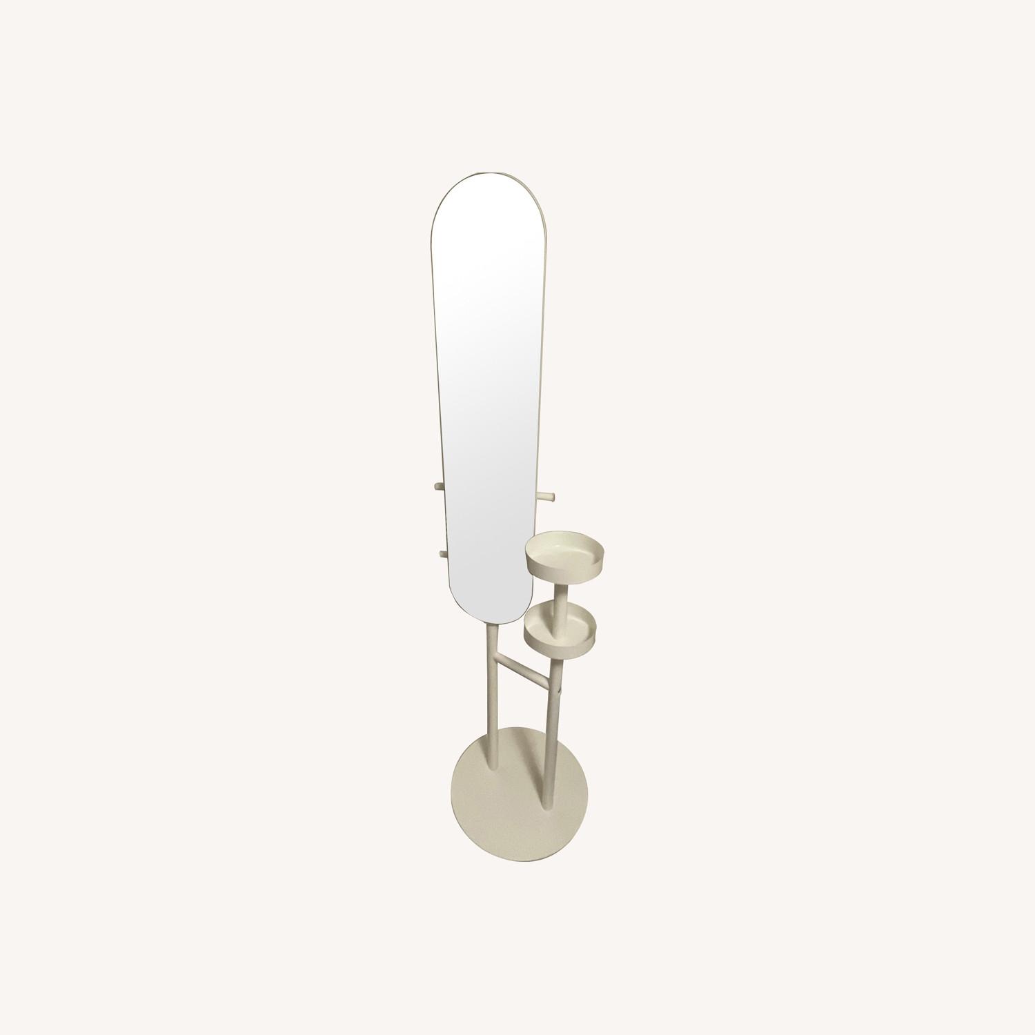 IKEA White Valet Stand With Mirror - image-0