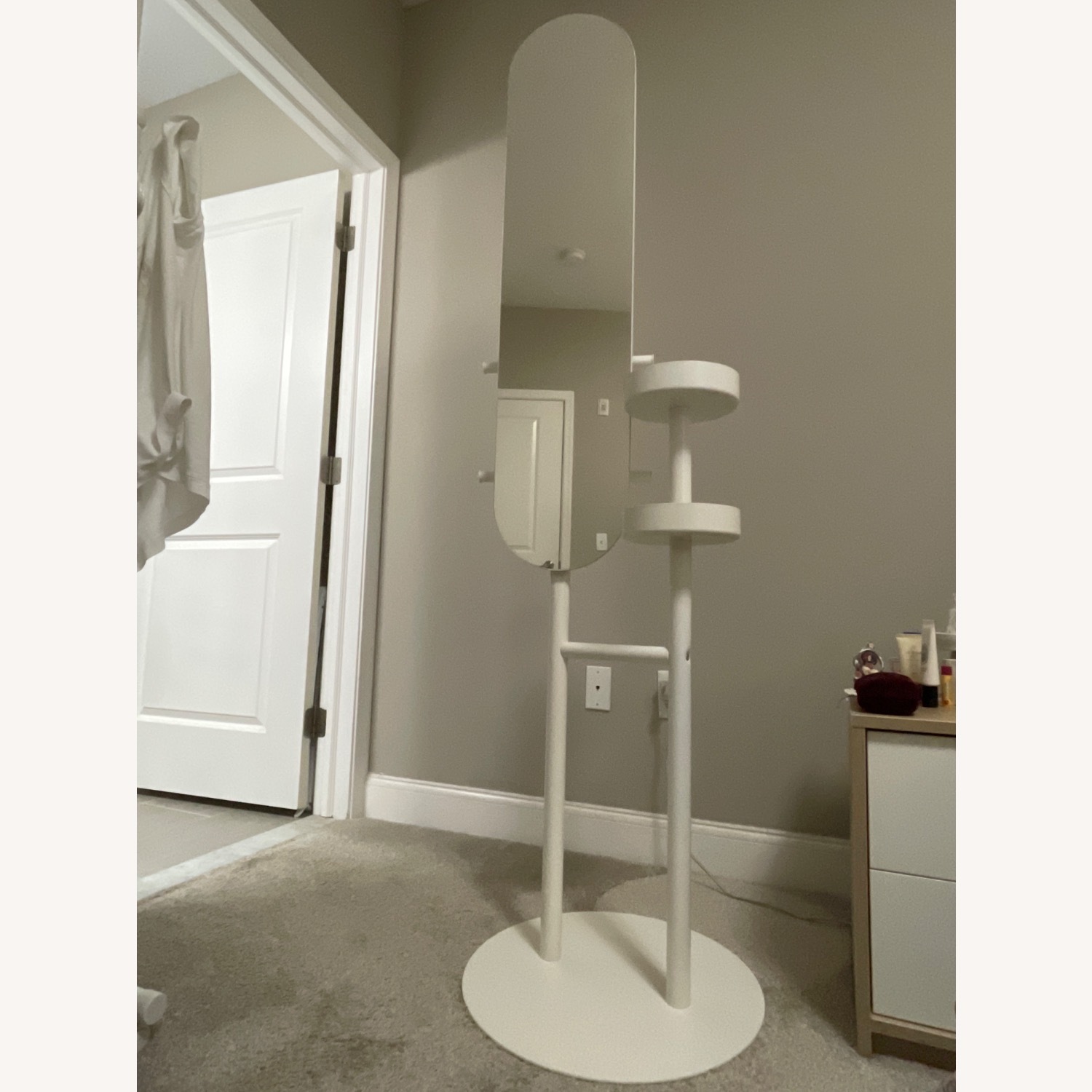 IKEA White Valet Stand With Mirror - image-1