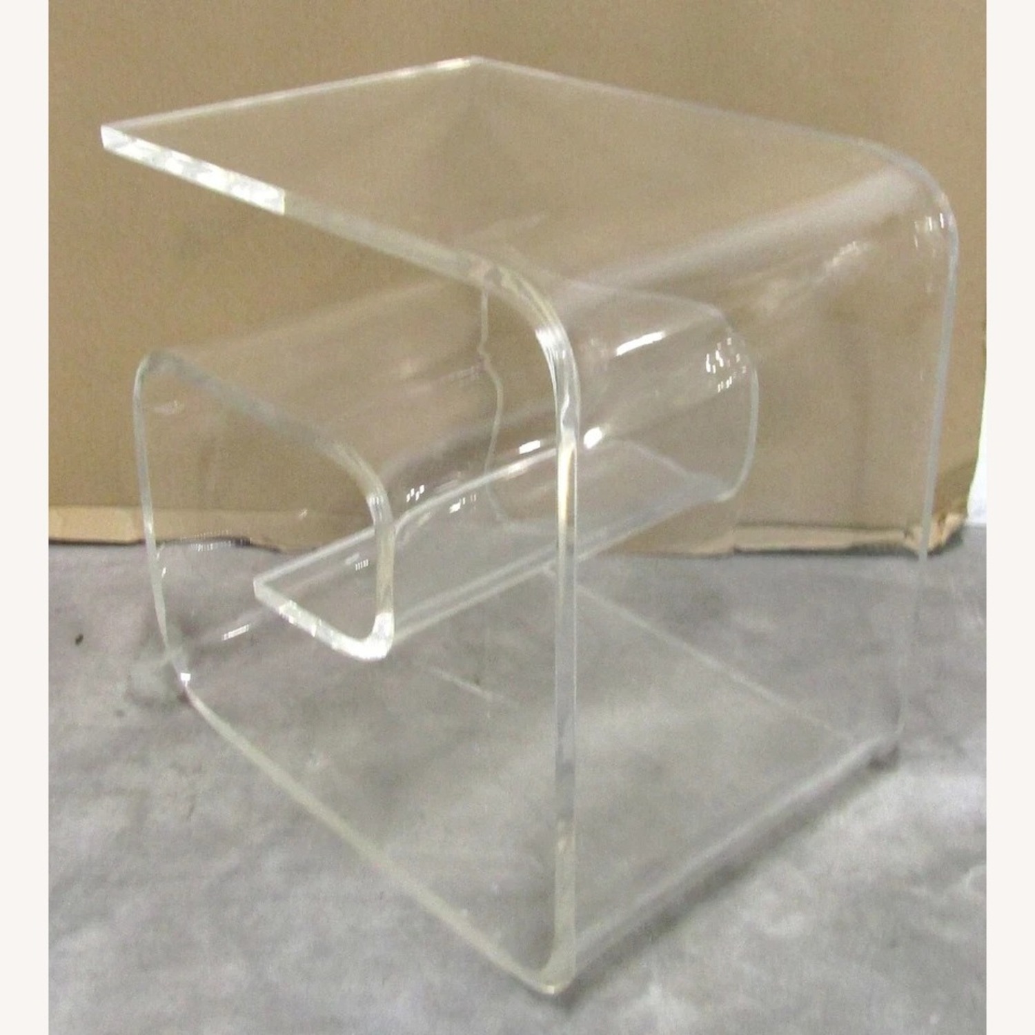 1960's Postmodern Lucite Curved Wave Side Table - image-8
