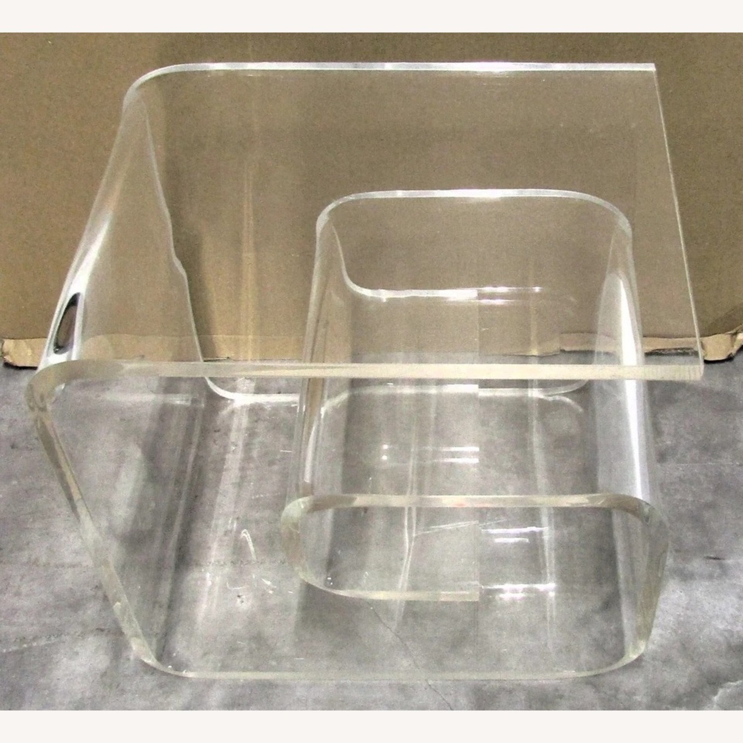 1960's Postmodern Lucite Curved Wave Side Table - image-3