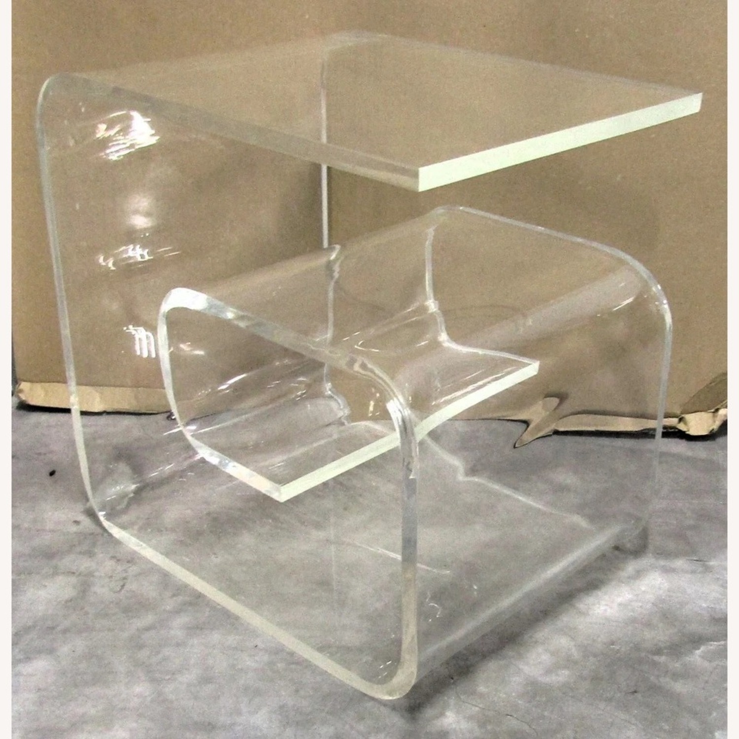 1960's Postmodern Lucite Curved Wave Side Table - image-4