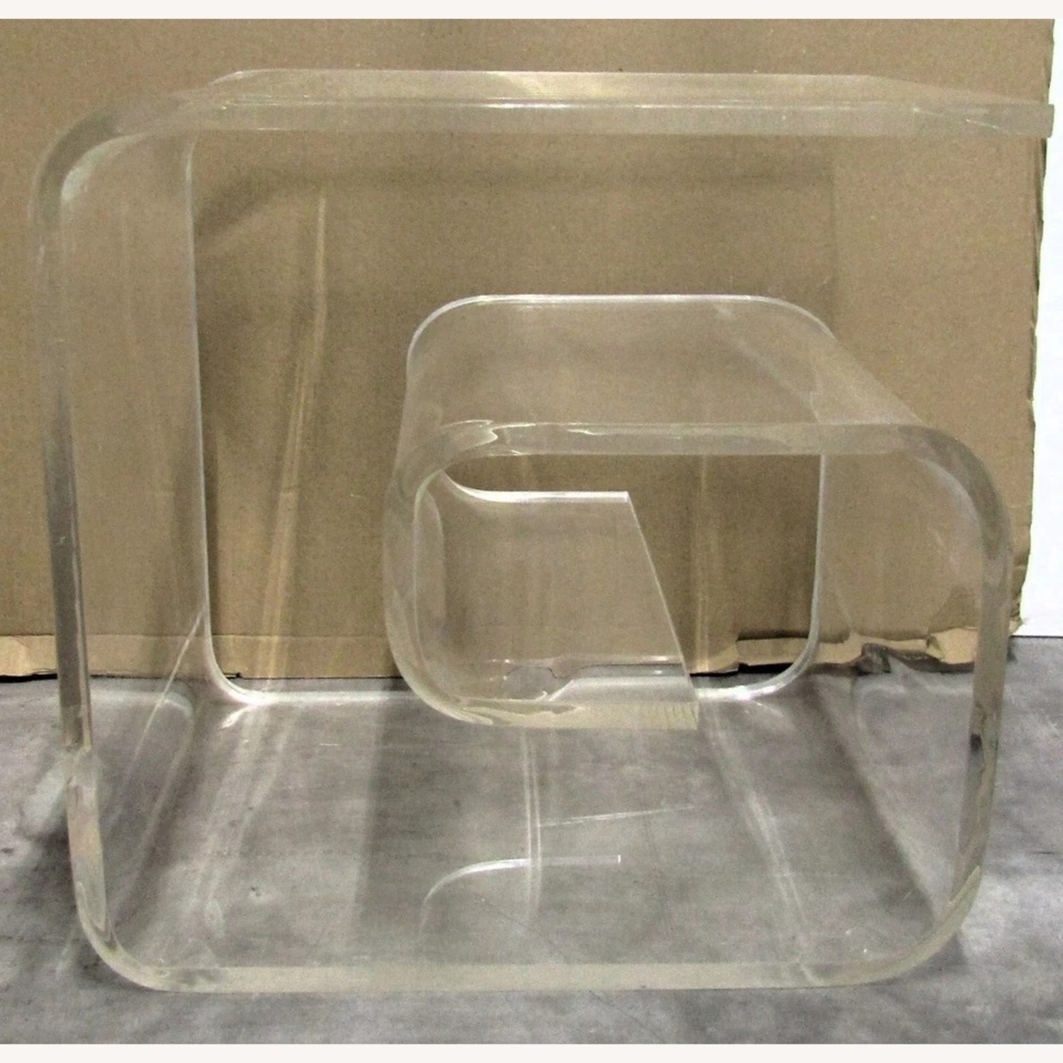 1960's Postmodern Lucite Curved Wave Side Table - image-2