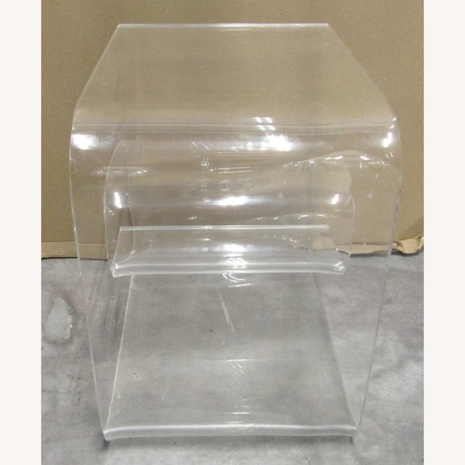1960's Postmodern Lucite Curved Wave Side Table - image-9