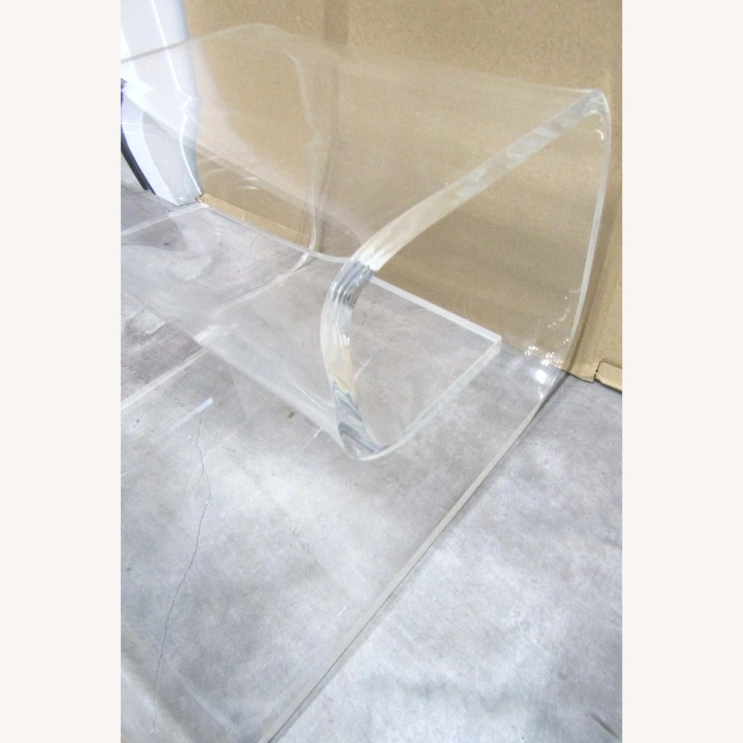 1960's Postmodern Lucite Curved Wave Side Table - image-10