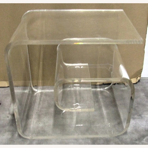Used 1960's Postmodern Lucite Curved Wave Side Table for sale on AptDeco