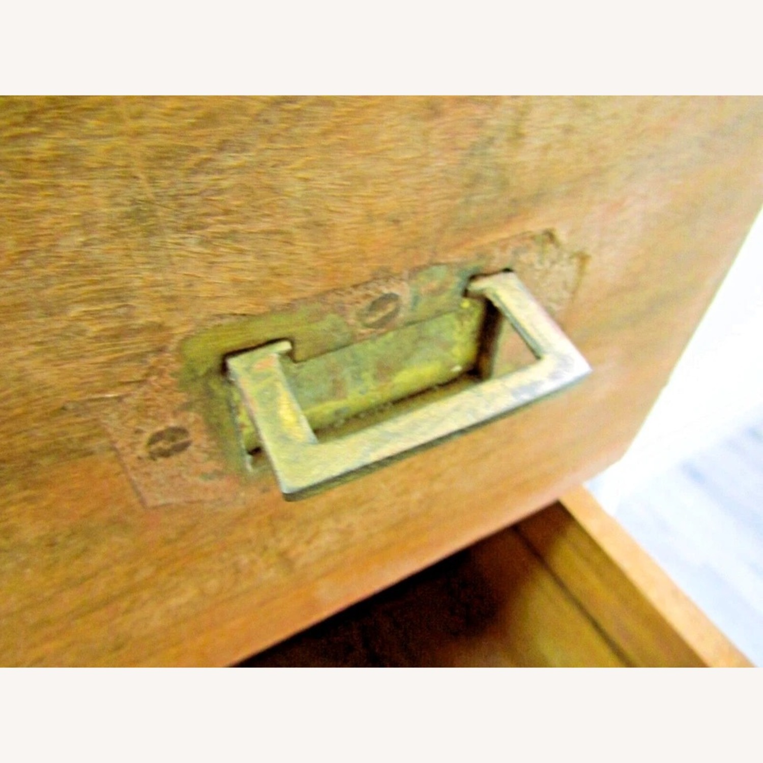 Antique Japanese Four Drawer Heavy Wooden Cabinet - image-5